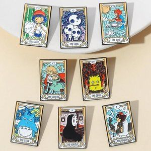 Studio Ghibli Tarot Card Enamel Pin Badge Set of 8